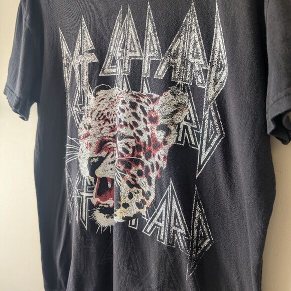Def Leppard Graphic T-Shirt Women's Large Black Rock Festival Music Vintage - Picture 4 of 5
